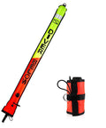 5ft Surface Marker Buoy For Diver Safety High Visibility Open Bottom SMB With Oral Inflator And Reflective Strip in orange and yellow