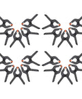 Must-Have 20-Ply Small Spring Clamps Kit For Woodworking And Photography Backdrop Clips Plus Heavy Duty Plastic Cloth Holders Perfect For Crafting, Home Improvement, Studio Work, Office Tasks, And Everyday Organization Adventures., 20 black plastic spring clamps with orange tips arranged in a set