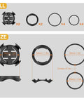 Quarter-Turn Bike Mount For Garmin Edge Series And XOSS G G Plus And iGPSPORT GPS Computers size and parts overview