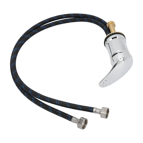 Commercial Grade Barbershop Shampoo Basin Faucet Mixing Valve Featuring Slick Ceramic Drip Free Control and Go Anywhere Flex Hose with dual hoses.