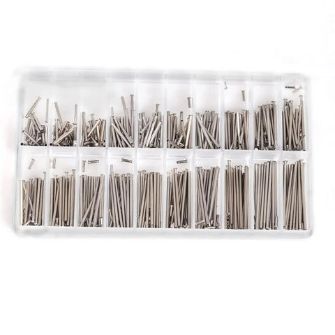 Watch Bracelet Repair Kit With Rivet Screws Spring Bars Ceramic Link Pins Assortment Set, assorted spring bars in case