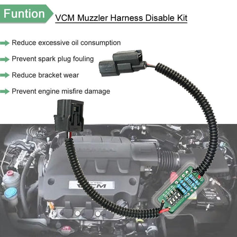 VCM Muzzler Harness Disable Kit Replacement For 3.5L V6 Engine With VCM Harness Plug Easy Install Includes 68 Ohm To 120 Ohm Resistor Set