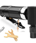 Badass Compact Air Die Grinder With Right Angle 20000 RPM Pneumatic Drive, featuring safety lock and accessories.