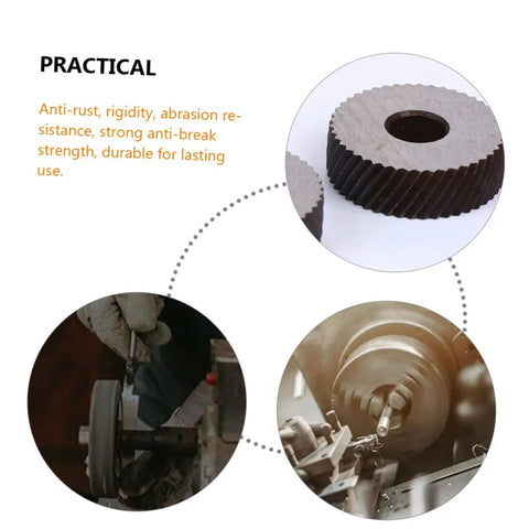 4Pcs Beefy High Strength Diagonal Replacement Knurling Wheel Set For Surface Texturing Coarse Knurling Tools Durable Steel Construction in use