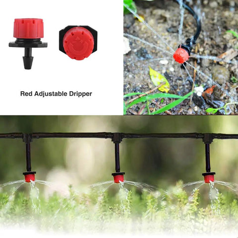 50 Foot Automatic Drip Irrigation System Kit For Garden And Greenhouse With Quarter Inch Tubing Atomizing Nozzle Dripper