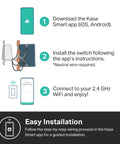Installation steps for HomeKit Smart Light Switch That Plays Nice With Siri, Alexa, And Google Home, 2.4GHz Wi Fi, Single Pole
