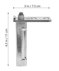 Side view of Beefed Up Heavy Duty Refrigerator Door Hinges One Piece Zinc Alloy Pivot Hinge For Fridge And Freezer Durable Metal