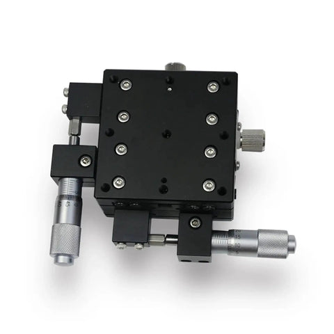 Motorized Rotary Positioning Stage For Precision Alignment 60 By 60 mm with micrometer drives and worm-gear transmission.