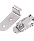 4 Pack Multifunctional 90 Degree Silver Buckle Latches for Wood Boxes and Drawers, Iron Spring Loaded Toggle Locks, Polished Edges