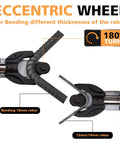 Centalla 5/8 Inch Electric Hydraulic Rebar Bender 1100W Pure Copper Motor showing eccentric wheel for bending 13mm and 16mm rebar.