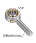 4 Pack POSB6 Male Rod End Bearings 3/8 Inch Bore 3/8-24 Right Hand Thread Self Lubricating Joint With Jam Nuts For Smooth, Flexible Motion In Your Go-To Mechanical Setups And DIY Projects. 3/8 bore, steel rod end