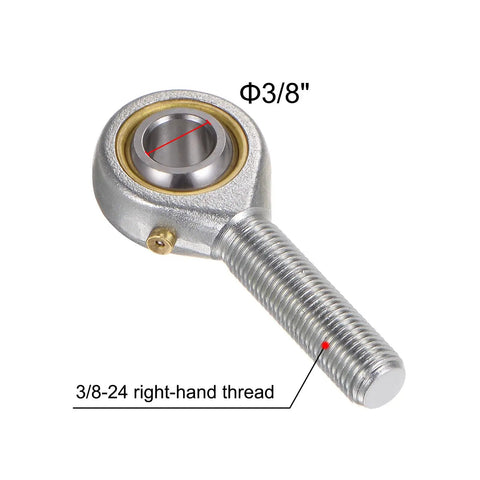 4 Pack POSB6 Male Rod End Bearings 3/8 Inch Bore 3/8-24 Right Hand Thread Self Lubricating Joint With Jam Nuts For Smooth, Flexible Motion In Your Go-To Mechanical Setups And DIY Projects. 3/8 bore, steel rod end