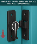90 Degree Heavy Duty Barn Door Latch Lock for Cabinets and Sliding Doors in matte black zinc alloy installed on door