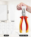 Hand holding pliers with pack of 24 Pack Outdoor Curtain Weights Magnetic Waterproof Beefed Up Heavy Duty Window Drapery Anchors