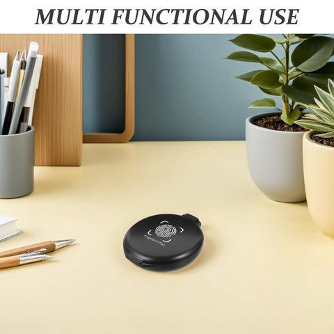 Straight Up Slick Mini Finger Print Ink Pads Set Of Two Quick Drying Black Stamp Supplies featuring smooth absorbent foam on desk.