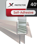Shower Door Bottom Seal Self Adhesive Silicone Strip for All Door Thicknesses Creates A Tight Water Barrier, 40 Inch Length.