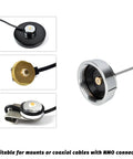Beefy 2M VHF Mobile Antenna For Amateur Radio, 150W, 136 To 174 MHz, 18 Inch, tuning-free NMO connectors shown in detail.