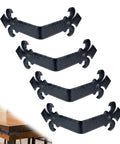 Four Pack 6 Inch Metal Corner Brackets Furniture Reinforcement Hardware Matte Black Rustic Decorative Steel Brace Built Like A Tank For Woodworking Repairs And DIY Fixes