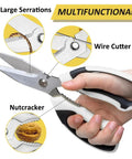 Heavy Duty Scissors Set With Ultra Sharp Stainless Steel Blades And Protective Cover For Easy Cutting Cardboard Wires Fabric