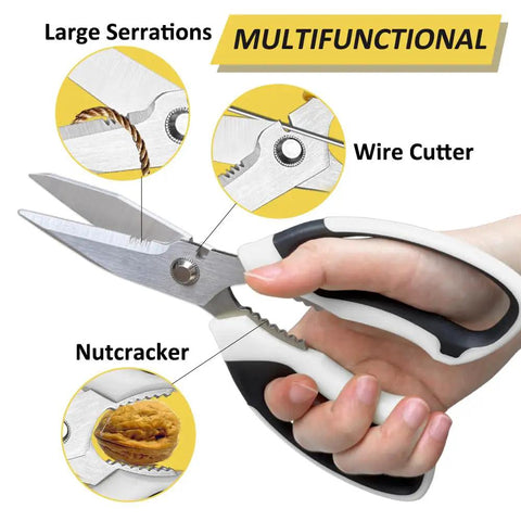Heavy Duty Scissors Set With Ultra Sharp Stainless Steel Blades And Protective Cover For Easy Cutting Cardboard Wires Fabric