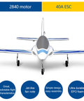 64mm Marlin EDF RC Jet Plane PNP For Adults High Speed Hobby RC Aircraft Lightweight White Foam Jet No Battery No Charger No Radio Included Great For Beginners And Experienced Pilots Seeking Fast Fun, front view