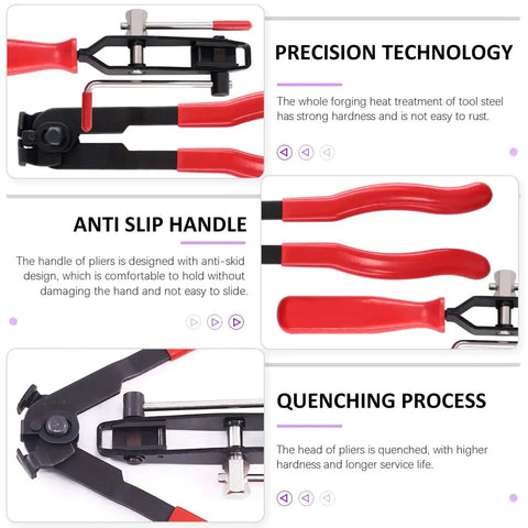 CV Boot Clamp Pliers Kit Set 10 Pack Stainless Steel Universal Adjustable Axle CV Joint Boot Crimp Tool, red ergonomic handles
