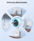 Power Strip Surge Protector With Five Widely Spaced Outlets Three USB Ports Including USB C Six Foot Flat Plug 1440 Joules