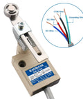 Adjustable Roller Plunger Limit Switch With 1NO 1NC SPDT, Rugged IP67 Waterproof Industrial Travel Switch, 5A 250VAC