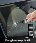 Windshield Repair Kit for DIY Fixes, Professional Auto Glass Repair Fluid with Tools for Quick Chips, Bullseye, Spiderweb Cracks, Easy, Permanent Results, 50ml Bottle shown in use on car windshield.