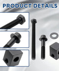 Heavy Duty Alternator Pump Pulley Adjuster Kit With Belt Tensioner Replacement Bolt Set showing black steel adjuster bolts and nuts.