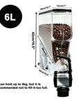 Commercial 4 Pack Coffee Dispenser Straight Up Heavy Duty Countertop Storage Jars For Beans Grains Snacks And Candy Airtight Clear Bulk Food Canisters with 6L capacity.