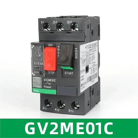 Heavy Duty 220V Electric Motor Circuit Breaker Hella Reliable Overload Protection Solid Molded Case Switch For Machinery, model GV2ME01C.