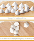 White ceramic kiln nails, cone-shaped refractory supports for high-temperature pottery firing, 50 pieces