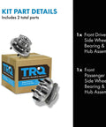 Front Left And Right Wheel Bearing And Hub Assembly Kit For 2004 2009 Toyota Prius, 2 Piece Replacement, shown with box