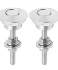 Front view of 4 Piece Universal Aluminum Hood Pins with Quick Release Lock Latch for Bumpers and License Plates 1.25 Inch Diameter