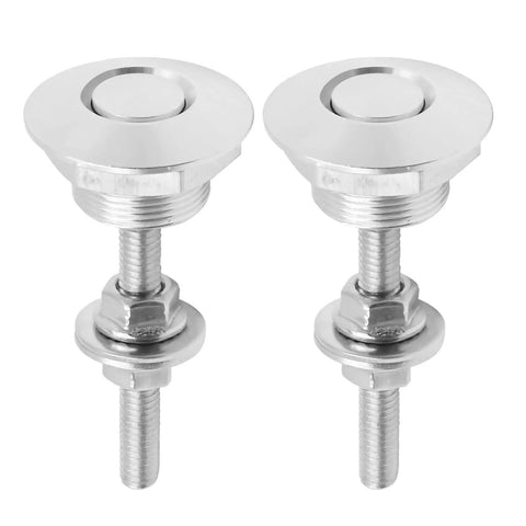 Front view of 4 Piece Universal Aluminum Hood Pins with Quick Release Lock Latch for Bumpers and License Plates 1.25 Inch Diameter