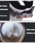 Commercial Electric Sugar Coating Machine For Candy And Chocolate Polishing Adjustable Speed Slick Finish Stainless Steel Build showing arc shape heating plate and stainless steel roller material.