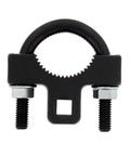 Three Eighths Inch Inner Tie Rod Tool, Low Profile Design For Easy Inner Tie Rod Removal And Installation, Fits Standard Tie Rods With Smooth Ends Between Top And Bottom Components, Heavy Duty Auto Repair Hand Tool, black steel clamp