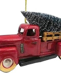 2.95 Inch Farmhouse Red Truck Ornament With Christmas Tree Vintage Pickup Holiday Decor Retro Farmhouse Style Christmas Ornament