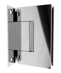 Wall Mount Full Back Plate Brass Hinge With 5 Degree Preset Polished Chrome For Glass Panels, 4x2-5/16 in, side view