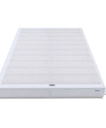 Rock Solid Queen Box Spring Bed Base With Low Profile Design, Heavy Duty Steel Mattress Foundation For All Types, Tool Free Assembly And No Sweat Setup, Built Different Support Up To Seven Hundred Pounds, White, top view of queen box spring.