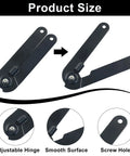 Badass Heavy Duty Folding Lid Support Hinges With Smooth As Butter 180 Degree Motion Built For Cabinet Doors Furniture Repairs And DIY Woodworking Builds In Classic Black Finish, showcasing adjustable hinge and screw holes.