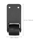 Rigid L Shape Plate Mount Casters For Tool Box And Workbench, Non Swivel Design, Heavy Duty PVC Rubber Wheels front view