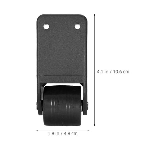 Rigid L Shape Plate Mount Casters For Tool Box And Workbench, Non Swivel Design, Heavy Duty PVC Rubber Wheels front view
