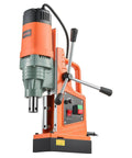 Powerful 1550W Magnetic Drill Press With 0-550 RPM Variable Speed, 2 Inch Core Drilling Capacity, front view.