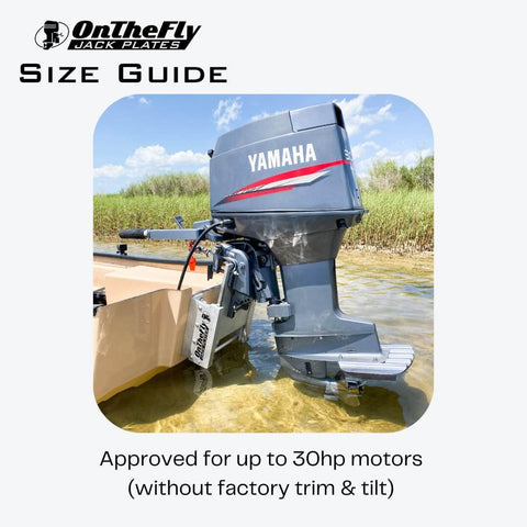 Adjustable Manual Boat Jack Plate For Up To 30HP Outboard Motors High Grade Marine Aluminum Construction, installed on outboard