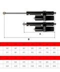 Heavy Duty 18000N Electric Linear Actuator With 800mm Stroke 12V 24V showing dimensions and stroke lengths for various applications.