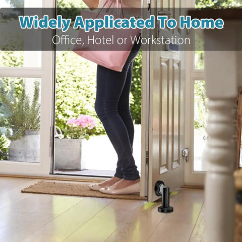 Magnetic Door Stop 2 Pack Heavy Duty Stainless Steel Door Catch and Holder Wall or Floor Mount Black Holds Door Open