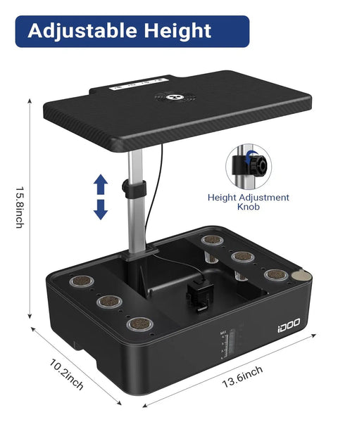 Indoor Hydroponics Grow Kit With 12 Pods, LED Grow Light And Built In Fan, Auto Timer, Adjustable Height Up To 11.3 Inches