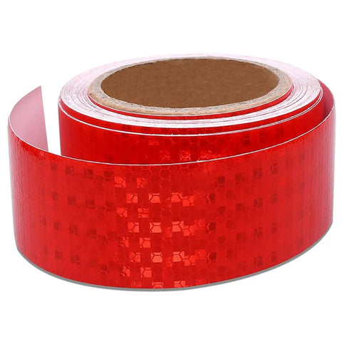 Hella Bright Two Inch By Thirty Foot Red Reflective Safety Tape For Trailers Cars And Trucks Heavy Duty Hazard Warning Adhesive Roll Featuring Ultra Reflective Prismatic Design
